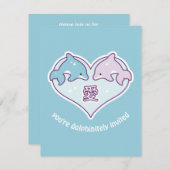 Niedliche Dolphin Geburtstagsparty Einladungen (Vorne/Hinten)