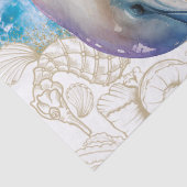 Niedliche Dolphin-Muschel Wasserfarbe Seidenpapier (Detail)