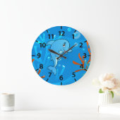 Niedliche Dolphin Ocean Aquatic Wall Clock Große Wanduhr (Zuhause)