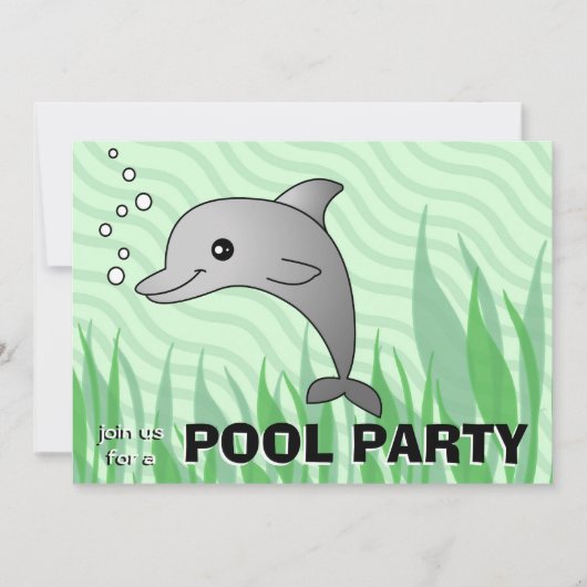 Niedliche Dolphin-Pool-Party Einladung (Vorderseite)
