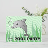 Niedliche Dolphin-Pool-Party Einladung (Stehend Vorderseite)