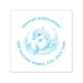 Niedliche Dolphin Sea-Creative-Adresse Permastempel (Design)