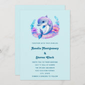 Niedliche Dolphin Sea-Hochzeit Einladung (Vorne/Hinten)