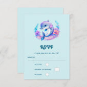 Niedliche Dolphin Sea-Hochzeit RSVP Karte (Vorne/Hinten)