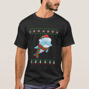 Niedliche Dolphin Xmas Ugly Sweater Style Santa Do T-Shirt