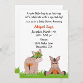 Niedliche Donkey-Kinderdusche - Einladung für Jung (Vorne/Hinten)