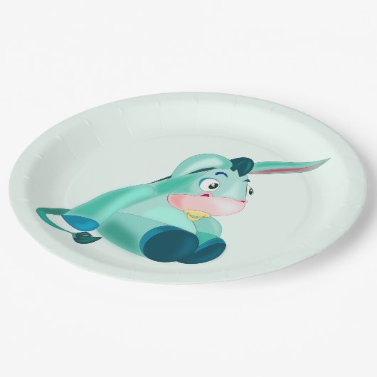 Niedliche Donkey-Papier-Teller Pappteller (Schrägansicht)