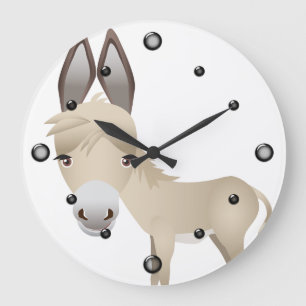 Niedliche Donkey-Wall-Uhr Große Wanduhr