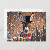Niedliche Donkey Weihnachtsreise Postkarte (Vorne/Hinten)