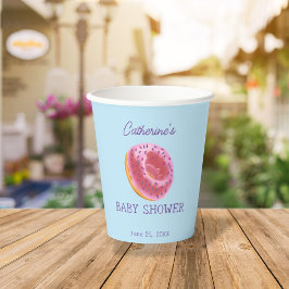 Niedliche Donut-Babydusche Pappbecher