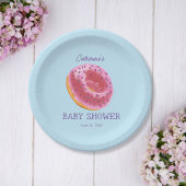 Niedliche Donut-Babydusche Pappteller