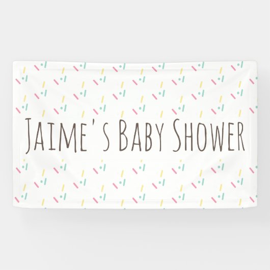 Niedliche Donut Sprinkles Babydusche Banner (Horizontal)