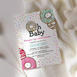 Niedliche Donut & Sprinkles Oh Baby | Babydusche Einladung