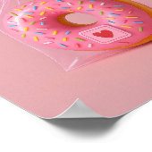 Niedliche Donut Wall Art, rosa ästhetische Küche Poster (Ecke)