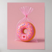 Niedliche Donut Wall Art, rosa ästhetische Küche Poster (Vorne)