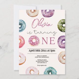 Niedliche Donuts 1. Geburtstag,Sweet Leckereien fü Einladung