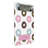 Niedliche Donuts Fügen Sie Ihren eigenen Namen ben Mini Klemmbrett (Schrägansicht)