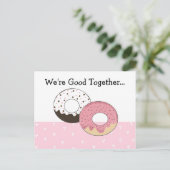 Niedliche Donuts mit Botschaft... Postkarte (Stehend Vorderseite)