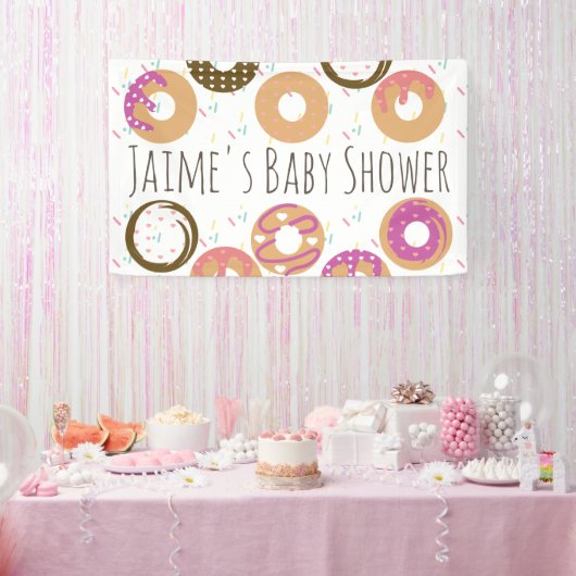 Niedliche Donuts Sprinkles Babydusche Banner (Party)