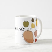 Niedliche doodle art fruits sammlung (PERSONALIZE) Kaffeetasse (VorderseiteRechts)
