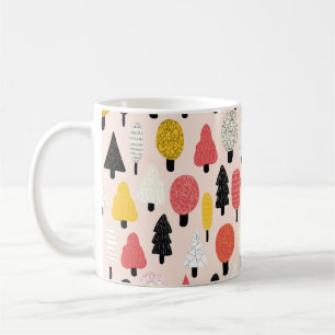Niedliche Doodle-Bäume nahtlos Vintages Muster. Wi Kaffeetasse