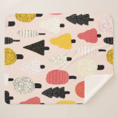 Niedliche Doodle-Bäume nahtlos Vintages Muster. Wi Sherpadecke (Vorderseite (Horizontal))