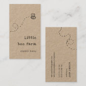 niedliche Doodle-Biene mit rustikaler Honigkarte Visitenkarte (Vorne/Hinten)