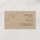 niedliche Doodle-Biene mit rustikaler Honigkarte Visitenkarte (Rückseite)