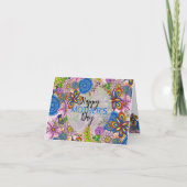 Niedliche Doodle-Blume Muttertag Karte (Vorderseite)