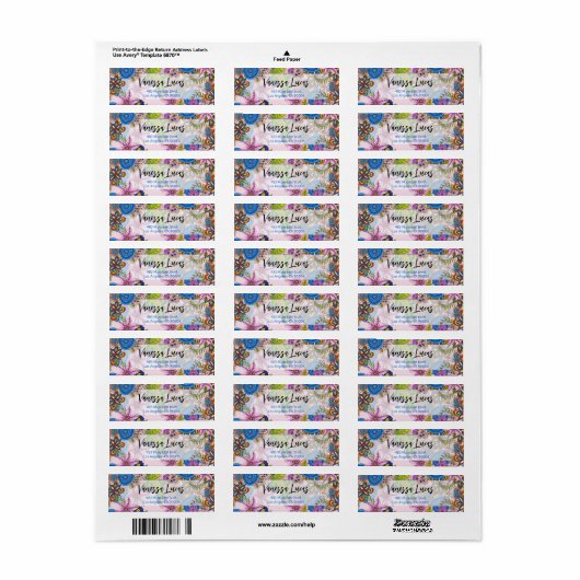 Niedliche Doodle-Blume Rücksendeadresse (Vorne)