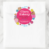 Niedliche Doodle-Kekse Kuchenbacken Runder Aufkleber (Tasche)