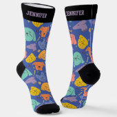 Niedliche Doodle Muster Retro Puppy Lover Socken (Gewinkelt)