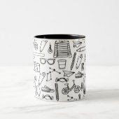 Niedliche Doodle Zeichnungen Kaffeemaschine Tasse (Mittel)