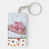 Niedliche Doodles Custom Zwei Fotos Schlüsselanhänger (Rückseite)