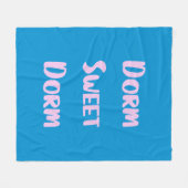 Niedliche Dorm Sweet Dorm in Blau und Rosa Fleecedecke (Vorderseite (Horizontal))