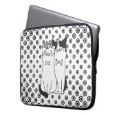 Niedliche Dotty Cats Paar in Liebe Laptopschutzhülle (Vorderseite Links)