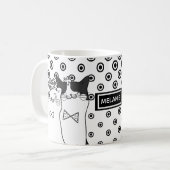 Niedliche Dotty Katzen in der Liebe personalisiert Kaffeetasse (Vorderseite Links)