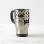 Niedliche Dotty Katzen in Liebe Personalisiert Reisebecher (Vorderseite Links)