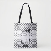 Niedliche Dotty Katzen in Liebe Personalisiert Tasche (Vorderseite)
