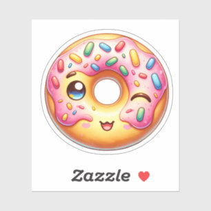 Niedliche Doughnut Custom-Cut Vinyl Stickers Aufkleber