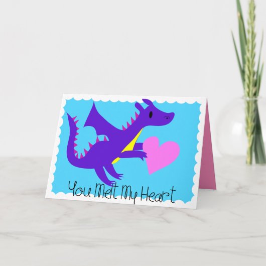 Niedliche Drache-Valentinstag-Kartenspiele Feiertagskarte (Vorderseite)