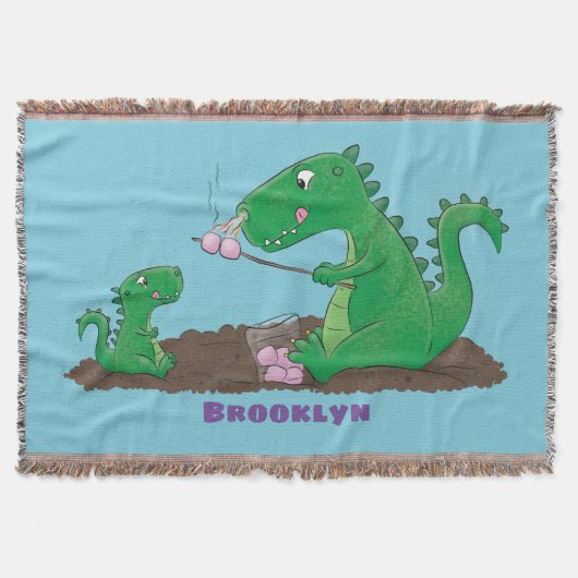Niedliche Drachen braten Marshmallows Cartoon Decke (Vorderseite)