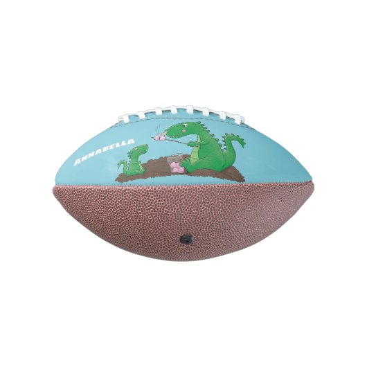 Niedliche Drachen braten Marshmallows Cartoon Football (Gedreht 270)