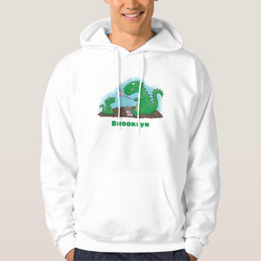 Niedliche Drachen braten Marshmallows Cartoon Hoodie (Vorderseite)