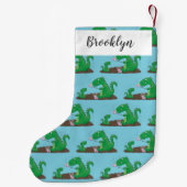 Niedliche Drachen braten Marshmallows Cartoon Kleiner Weihnachtsstrumpf (Rückseite)