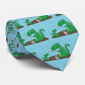 Niedliche Drachen braten Marshmallows Cartoon Krawatte (Gerollt)