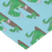 Niedliche Drachen braten Marshmallows Cartoon Kurzer Tischläufer (Ecke)