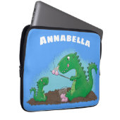 Niedliche Drachen braten Marshmallows Cartoon Laptopschutzhülle (Vorne Rechts)