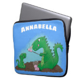 Niedliche Drachen braten Marshmallows Cartoon Laptopschutzhülle (Vorderseite Links)