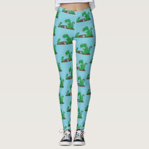 Niedliche Drachen braten Marshmallows Cartoon Leggings